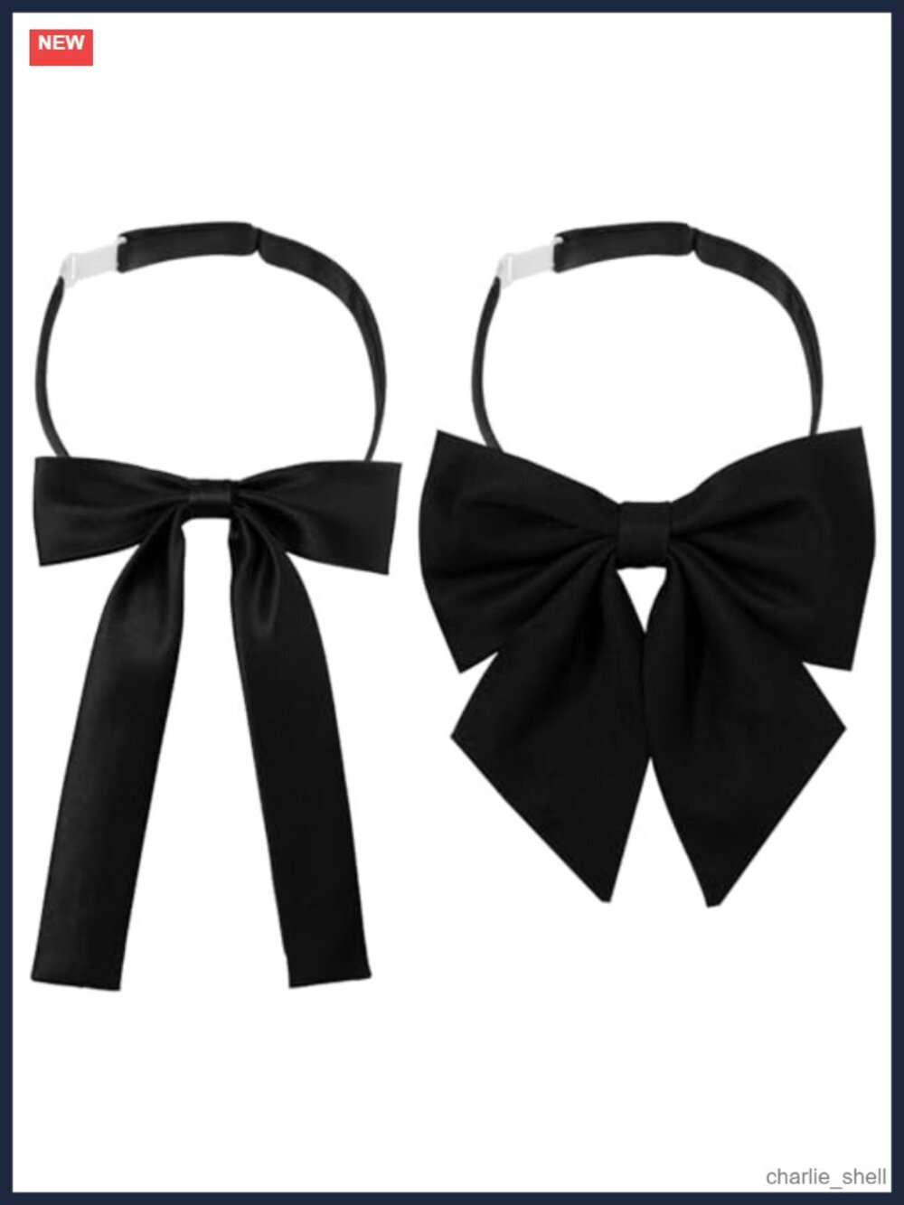 2-Piece Pre-Tied Adjustable Bow Ties for Women, Polyester Formal Accessory